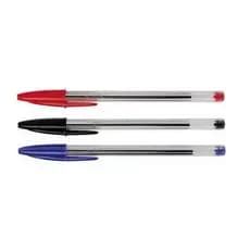 kit 3 Cores Canetas  Bic Cristal Dura+ 1.0mm Azul/Preta/Vermelha - 1un
