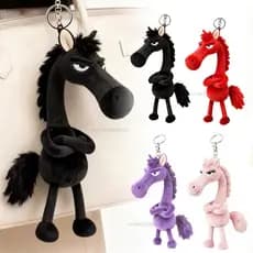 Ano Novo 2026 Cavalo Pelúcia Chaveiro Bolsa Decoração Mochila