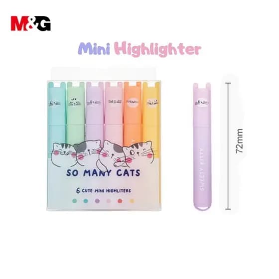 Conjunto M & G So Muitos Gatos Com 6 Mini Marcadores Pastel/Fluorescentes Perfumados De Frutas Q7PS
