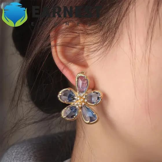 Brincos de Cristal EARNEST, Brincos de Noiva de Luxo com Strass para Casamento e Festa X1BS