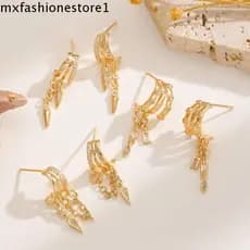 Brincos Triplos MXFASHIONE , Brinco De Corrente Hipoalergênico De Zircônia Com Micro Incrustações , CZ Brilhante
