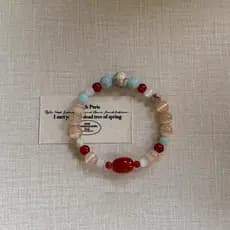 Amor infinito ~ novo estilo chinês ágata vermelha opala pulseira de alto valor nicho branco Shoushan pedra frisada pulse