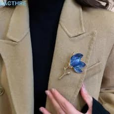 Broche De Flor De Magnólia LACTHRE , Alfinete De Crachá De Luxo Com Flores De Orquídea Vintage , Moderno