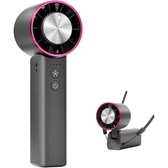 Ventilador Portátil Mini com Resfriamento a Gelo, 4 Velocidades Ajustáveis, Bateria Recarregável USB-C de 4800mAh, Venti