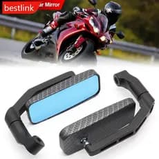 BESTLINK Par Espelho Lateral Ajustável Para Motocicleta Retrovisor Anti-Reflexo Com Roscas De 8mm/10mm C5U2