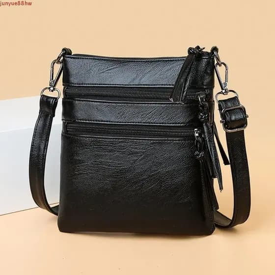 Bolsa Quadrada Vertical JUNYUE , Para Celular De Couro PU Com Zíper De Ombro Único Casual De Grande Capacidade