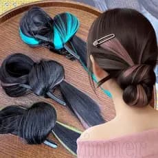 Clipe De Garra De Peruca De Simulação-Coque De Cabelo Falso-Grampo De Perucas Preguiçosas Coreanas Baixo-Updo Colorido-F