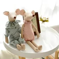 Crianças Brinquedos De Pelúcia Pequeno E Bonito Algodão Rosa Bowknot Verde Mouse Boneca Brinquedo