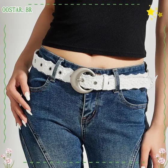 Cinto Feminino OOSTAR , Acessório De Decoração , De Renda Branca De Couro , Estilo Doce , Lindo Floral