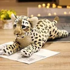 Grande Animal De Pelúcia De Chita Realista , Travesseiro Leopardo Fofo , Brinquedo Jaguar , Aniversário Ideal E Presente