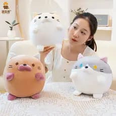 Para baixo algodão Sanhua gato brinquedo de pelúcia diferente pupila gato boneca gato tamanho grande agarrar boneca