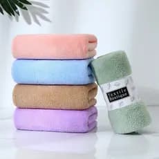 Toalha de lã Coral grossa, absorvente macio, toalha de rosto para adultos, meninos, meninas, crianças, não é fácil de pe