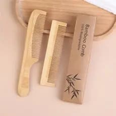 2 Peças Pente De Bambu De Madeira Feito À Mão , Massagem Antiestática natural E Cuidados Com Os Cabelos , Ferramenta De