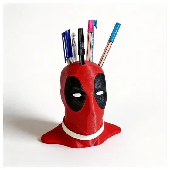 Busto Deadpool Porta Canetas – Organizador de Mesa Geek Decorativo