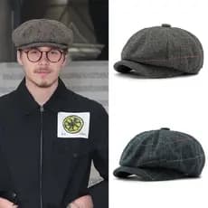 Boinas Novo Outono Inverno Chapéu Bonés Para Homens Mulheres Clássico Xadrez Octogonal Boné Masculino Feminino Retro Boi