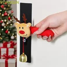 YUANQINZT Capas Para Maçaneta De Porta De Natal , Capa Macia Papai Noel De Desenho Animado Vermelha