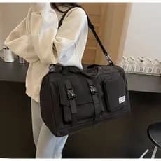 [XKB] (Preto Bege Rosa) Separação Seca e Molhada Divisória Multi-bolso Homens Mulheres Bolsa Mensageiro Fitness Impermeá