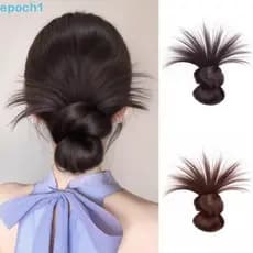 EPOCH1 Coque Encaracolado Bagunçado , Clipe De Garra De Cabelo Sintético Peruca De Cabeça De Flor , Faixa Fofa Peças Fal