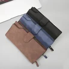 Carteira Longa Masculina JUNYUE , De Negócios Com Bolsa De Moedas PU , Bolso Para Telefone , Porta-Cartões Ferrolho De G