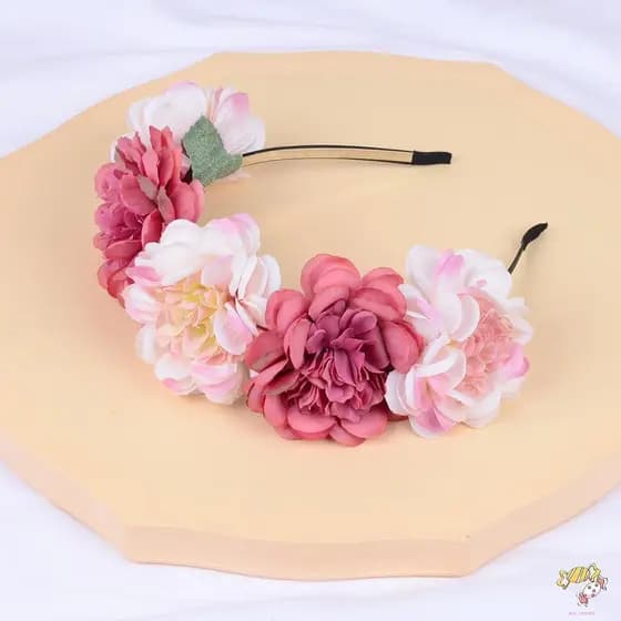 Argola De Cabelo Floral Para Meninas E Mulheres , Tiaras Elegantes Em Formato De Flor Simulada Suprimentos De Festa De C