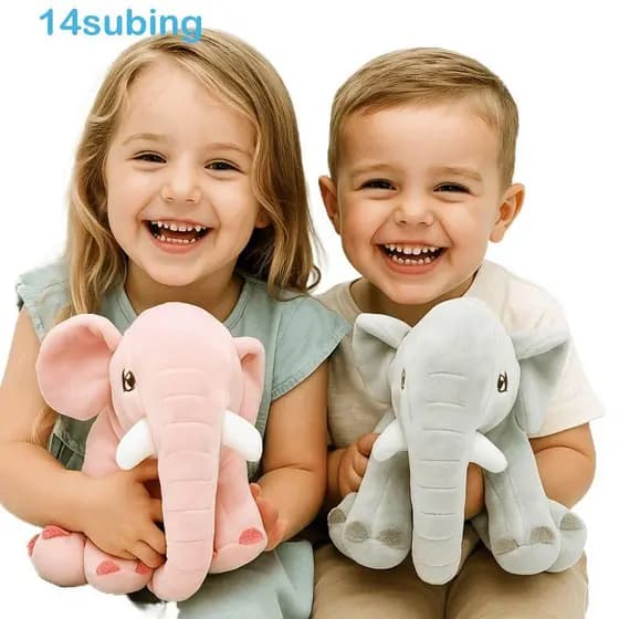 SUBING Elefante De Pelúcia , Animais Almofada Traseira Brinquedo De Boneca Dormindo