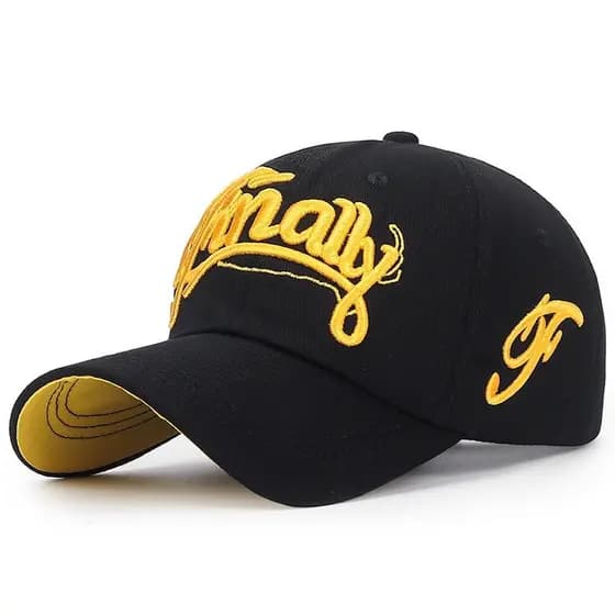 Boné de Beisebol 100% Algodão para Mulheres, Boné Casual Snapback para Homens, Boné Masculino com Bordado de Letras, Gor