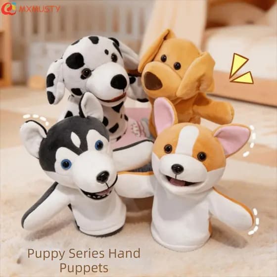 MXMUSTYZA Fantoche De Mão De Cachorro Amarelo , História De Dedo Para Educação Infantil , 25 Cm