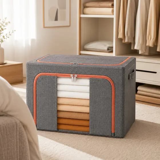 Organizador Closet Dobrável Caixa 24L/66L/100L Roupas Edredom Anti Poeira Umidade