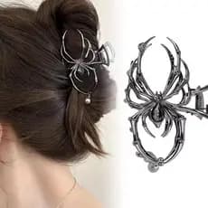 Garra De Cabelo Em Forma De Aranha De Metal-Suporte De Rabo De Cavalo Para Cabeça Traseira-Acessórios De Halloween-Clipe