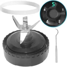 Lâmina de Substituição para Liquidificador Ninja QB3001SS, Lâmina de 5 Lâminas Compatível com Liquidificadores Ninja QB3
