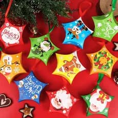YUTAOWH 12 Caixas de Doces de Natal, 4 Estilos de Caixas de Presente para Doces de Natal com Fita para Lembrancinhas de