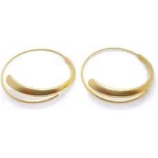 Argolas de Orelha em Cristal Branco Banhadas a Ouro 14K, Brincos de Cobre Fosco e Acetinado, Brincos em Forma de C Torci