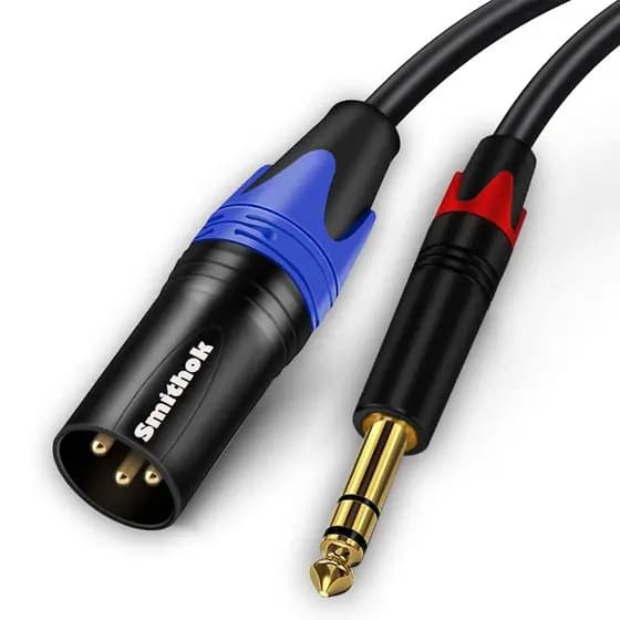 Cabo de 1/4 para XLR, TRS de 1/4 de polegada (6,35mm) para XLR Macho, Cabo de Interconexão Balanceado de 1/4" para XLR,