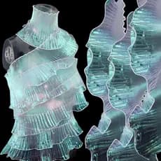 22 Jardas de Acabamento de Chiffon Plissado com Babados, Fita Iridescente com Babados de Organza, Borda Decorativa de Re