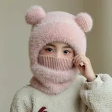 Crianças Chapéus Cachecol Conjunto Bebê Inverno À Prova De Vento Chapéu Menina Menino Proteção De Orelha Quente Pompom G