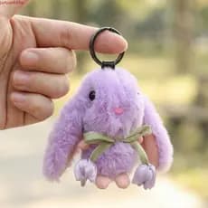 JUNYUE Pingente De Boneca De Pelúcia , Chaveiro Macio E Fofo De Coelho De Tulipa De Desenho Animado Kawaii