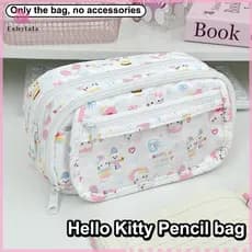 Eshylala Cute Sanrio Hello Kitty Estojo KT Cat Bolsa De Armazenamento De Papelaria De Grande Capacidade [Novo]