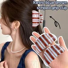 Garra De Cabelo Acrílico Feminino – Moda , Casual , Retrô Acessórios Para Vestir Clipe De Tubarão Listrado Azul Marrom S