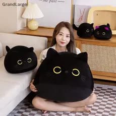 [Gato Preto Sobre Boneca De Pelúcia De Travesseiro Brinquedos Presentes Fofinhos Para Meninos Meninas Amigas BR