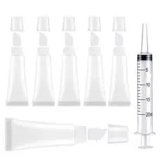 Tubos Vazios De Brilho Labial , 30/50 Peças , 10ml , Transparentes De Bálsamo Com Seringas De 20ml , Recipientes Recarre