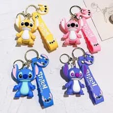 [Estoque pronto] Chaveiro criativo com ponto de desenho animado, bolsa fofa, bolsa escolar, pingente, casal, pequeno pre