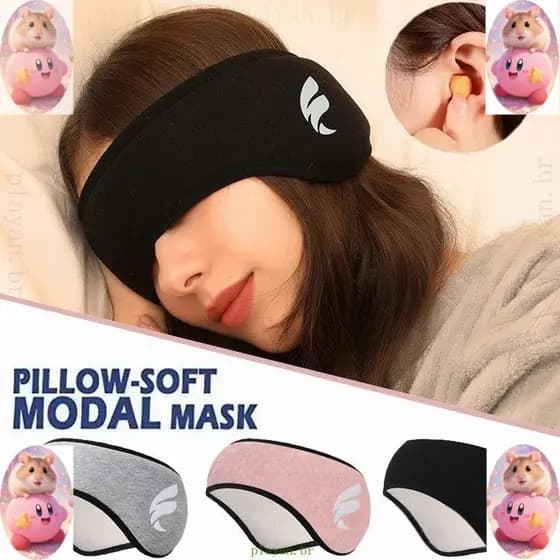 Máscara de Dormir Blackout para Relaxamento, Algodão, Bandana para os Olhos, Cancelamento de Ruído para Homens e Mulhere