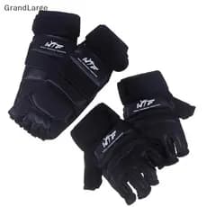 1 Par de Luvas de Karatê Taekwondo Artes Marciais Proteção de Couro para os Pés Equipamento de Proteção de Meio Dedo Box