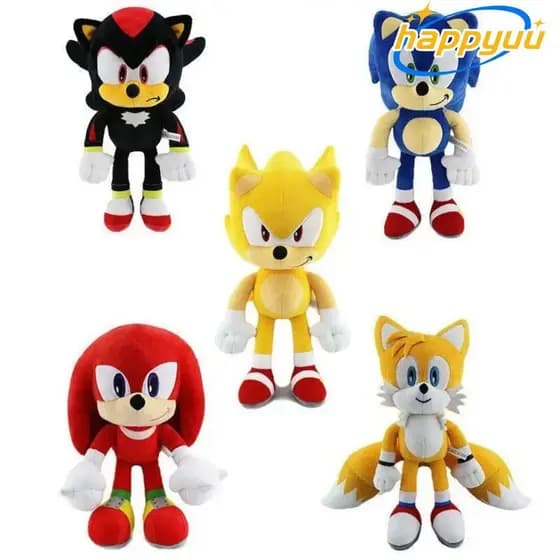 Brinquedo de Pelúcia HAPPYUU, Animal de Pelúcia Supersônico de 30cm, Boneco de Pelúcia Sonic Hedgehog Super Sound Mouse