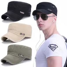 Fashion Flat Top Boné Militar Chapéu Unisexo Snap back Pai Chapéus De Sol Ajustáveis Masculinos De Beisebol