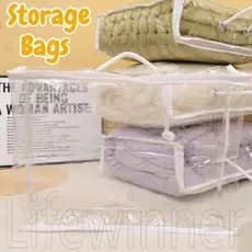 Sacos Organizadores À Prova De Poeira D'água-Bolsa De PVC Transparente-Lençol Camisas Calças Armazenamento-Para Casa , V