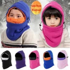 1pc Térmico Pescoço Quente Rosto Cheio Máscara De Esqui Capuz Boné Crianças Inverno Velo Balaclava Chapéu Meninos Menina