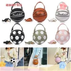 Amarlis Bolsa De Ombro Feminina De Couro Com Formato Individual Em Formato De Bola De Futebol Basquete