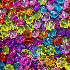 100pcs Infantis Coloridas Transparentes Contas Octogonais
