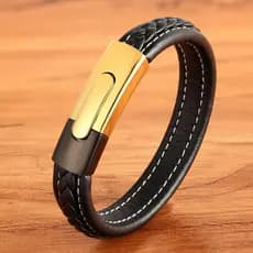 Grande Promoção Acessórios De Aço Inoxidável Pulseira De Couro Masculino Preto Multi-Cor Escolha Bonito Menino Presente